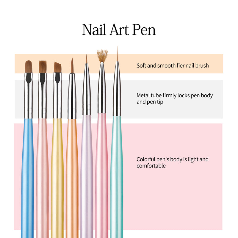 Saviland Nail Art Brushes Set - 6pcs Double-End Nail Art Brushes Kit  Professional Nail Art Tools Kit with Painting Dotting Line Pen for Gel  Polish Nail Design Nail Carving French Nails
