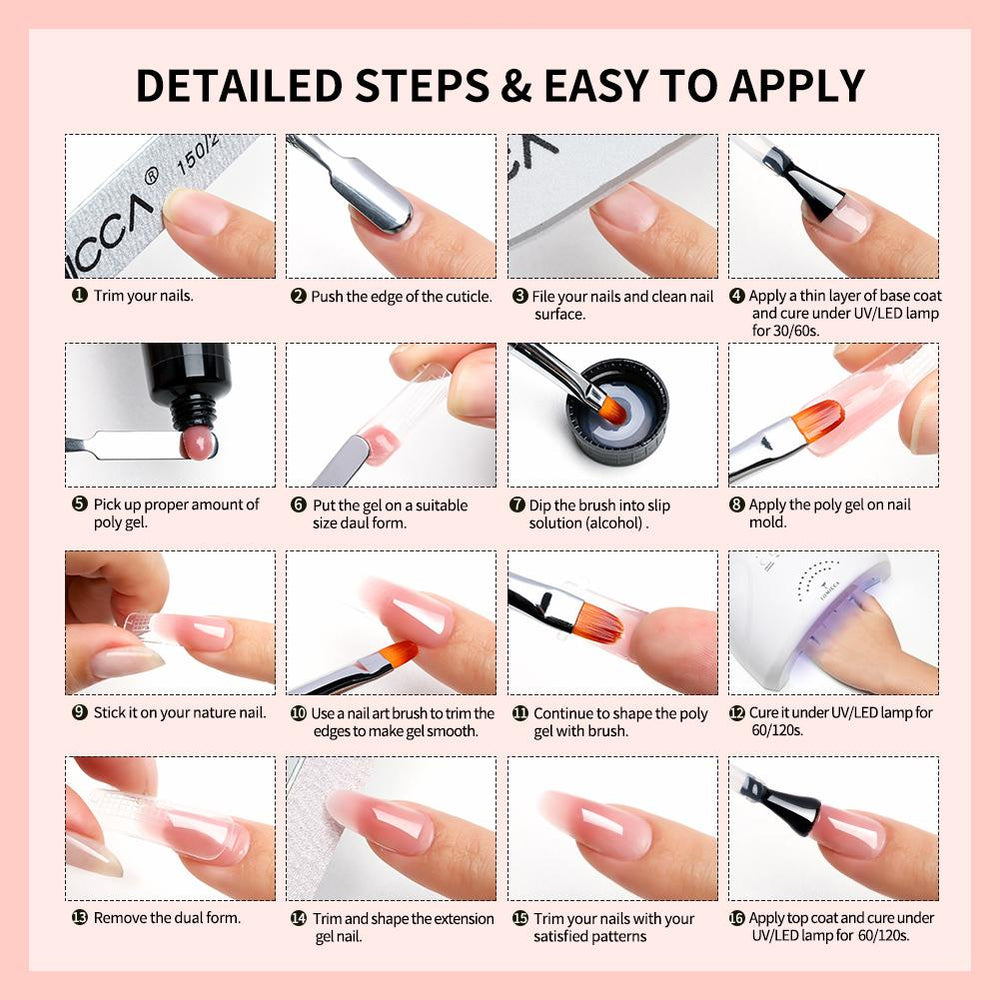 Polygel Nail Kit 001 (Berry Sundae) – TOMICCA